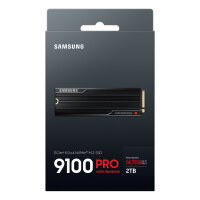 M.2. SAMSUNG 9100 PRO Heatsink NVMe 2TB PCIe 5.0 14.800 MB/s Lesen 13.400 MB/s Schreiben Interne SSD fr PC-Gaming