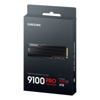 M.2. SAMSUNG 9100 PRO Heatsink NVMe 4TB PCIe 5.0 14.800 MB/s Lesen 13.400 MB/s Schreiben Interne SSD fr PC-Gaming