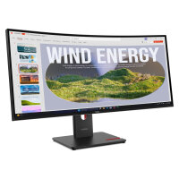 86,4cm/34" (3440x1440) Lenovo ThinkVision T34WD-40 21:9 WQHD VA Curved 4ms 120Hz HDMI DisplayPort USB-C USB-A RJ45 VESA Kensington