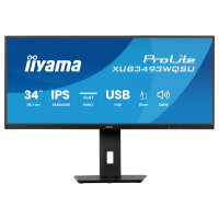 86,7cm/34" (3440x1440) iiyama ProLite XUB3493WQSU-B6 21:9 IPS 1ms 120Hz HDMI DisplayPort USB VESA Speaker HDR Black