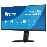 86,7cm/34" (3440x1440) iiyama ProLite XUB3493WQSU-B6 21:9 IPS 1ms 120Hz HDMI DisplayPort USB VESA Speaker HDR Black