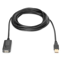 DIGITUS USB 2.0 Verlängerungskabel Typ A -A St/Bu 5.0m, sw