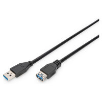 DIGITUS USB 3.0 Verlängerungskabel Typ A -A St/Bu 1.8m, sw