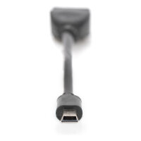 DIGITUS USB 2.0 Adapter OTG, Typ Mini B - A St/Bu 0,2m