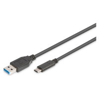 DIGITUS USB 3.0 Anschlusskabel Typ C -A St/St 1.0m, sw