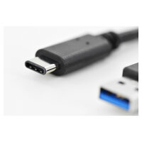 DIGITUS USB 3.0 Anschlusskabel Typ C -A St/St 1.0m, sw