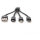 DIGITUS 3-in-1 Ladekabel USB A Lightning + Micro USB + USB-C