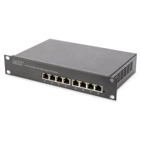 DIGITUS Switch 8-Port Gigabit 80W PoE Unmanaged schwarz