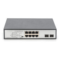 DIGITUS Switch 8-Port Gigabit 180W PoE Unmanaged schwarz