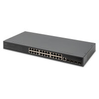 DIGITUS Switch 19" 24-Port +4x SFP+Gigabit managed schwarz