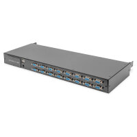 Digitus Modulare HD LCD KVM Konsole mit 19" TFT, 16-Port VGA KVM Anschluss, Touchpad, deutsches Tastaturlayout