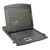 Digitus Modulare HD LCD KVM Konsole mit 19" TFT, 8-Port VGA KVM Anschluss, Touchpad, deutsches Tastaturlayout