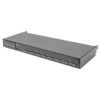 Digitus Modulare HD LCD KVM Konsole mit 19" TFT, 8-Port VGA KVM Anschluss, Touchpad, deutsches Tastaturlayout