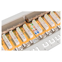 DIGITUS Patchpanel 1HE 24-Port Cat6 geschirmt grau