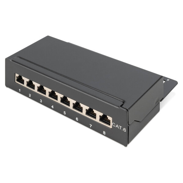 DIGITUS Patchpanel 1HE 8-Port Cat6 geschirmt schwarz