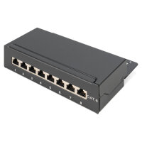 DIGITUS Patchpanel 1HE 8-Port Cat6 geschirmt schwarz