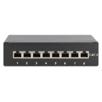 DIGITUS Patchpanel 1HE 8-Port Cat6 geschirmt schwarz