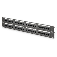 DIGITUS Patchpanel 2HE 48-Port Cat6 ungeschirmt schwarz
