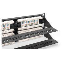 DIGITUS Patchpanel 2HE 48-Port Cat6 ungeschirmt schwarz