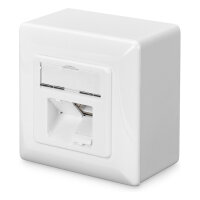 DIGITUS RJ45Dose Cat6 2xRJ45 geschirmt Aufputz Signalweiß