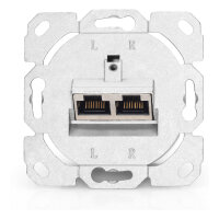 DIGITUS Anschlussdose Cat6a 2xRJ45 geschirmt Unterputz weiß