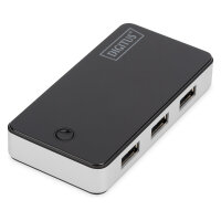DIGITUS USB-Hub 4-Port 3.0->4xA3.0 m.Netzteil schwarz