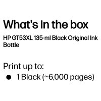 HP GT53 135ml Black Original Ink Bottle