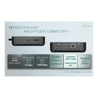 I-TEC USB-C DS 2 x HDMI 1x DP 1x GLAN 1x USB-C 3.2 3x USB-A 3.2 2x USB 2.0 1x 3.5mm Audio