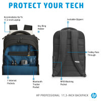 HP Professional 43,9cm 17,3" Notebook Rucksack Schwarz
