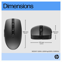 HP Maus 710 Kabellos BT/USB-A/C-Empfänger 7 Tasten Schwarz