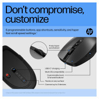 HP Maus 710 Kabellos BT/USB-A/C-Empfänger 7 Tasten Schwarz