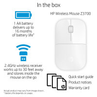 HP Maus Z3700 Kabellos Weiß