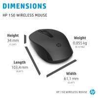 HP 150 Maus kabellos schwarz