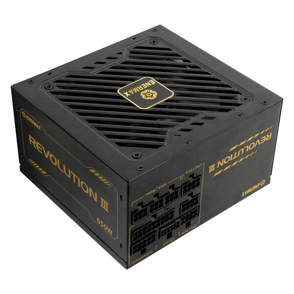 650W Enermax Power Supply 650W Revolution3 80+ Gold Black FULLMOD
