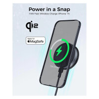 Aukey MagFusion GameFrost Qi2 Magnetic Wireless Charger Black