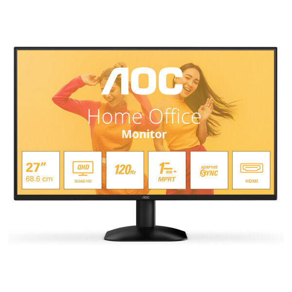 68,6cm / 27" (2560x1440) AOC Q27B35S3 16:09 HDMI+DP IPS 120Hz LS 1ms black