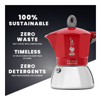 Bialetti Mokka-Kanne 0,2 l Moka Induktion rot