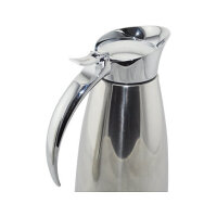 Emsa 502664 Eleganza Isolierkanne, 1,3 Liter, Easy Open Verschluss, edelstahl