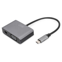 Adapter DIGITUS mini DP + VGA Adapter 20cm 4K/30Hz Silber...