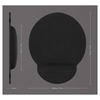 MANHATTAN Mauspad Schaumstoff mit Handballenauflage schwarz retail