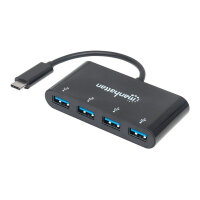 MANHATTAN USB 3.1 Gen1 TypC-Hub 4 USB A-Ports Strom...