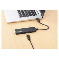 MANHATTAN 4-Port USB 3.2 Gen 1 Hub C-Stecker auf 4x A-Buchse