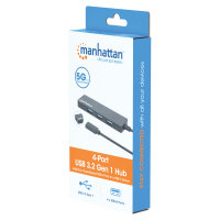 MANHATTAN 4-Port USB 3.2 Gen 1 Hub C-Stecker auf 4x A-Buchse