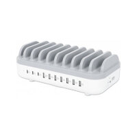 MANHATTAN 10-Port USB-Ladestation 120W weiß/grau
