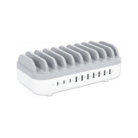 MANHATTAN 10-Port USB-Ladestation 120W weiß/grau