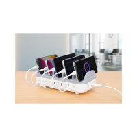 MANHATTAN 10-Port USB-Ladestation 120W weiß/grau