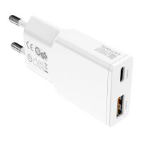 4smarts Ladegert PDPlug Duos Slim 20W GaN USB-C/A+USB-C Kabel