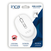 INCA Maus IWM-243RB 1600 DPI,CANDY DESIGN Weiß, 2,4GHz