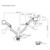 DIGITUS Dual Monitorhalterung, 2x 45", 2x 20 kg