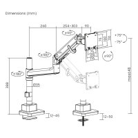 DIGITUS Single Monitorhalterung, 57", 27 kg